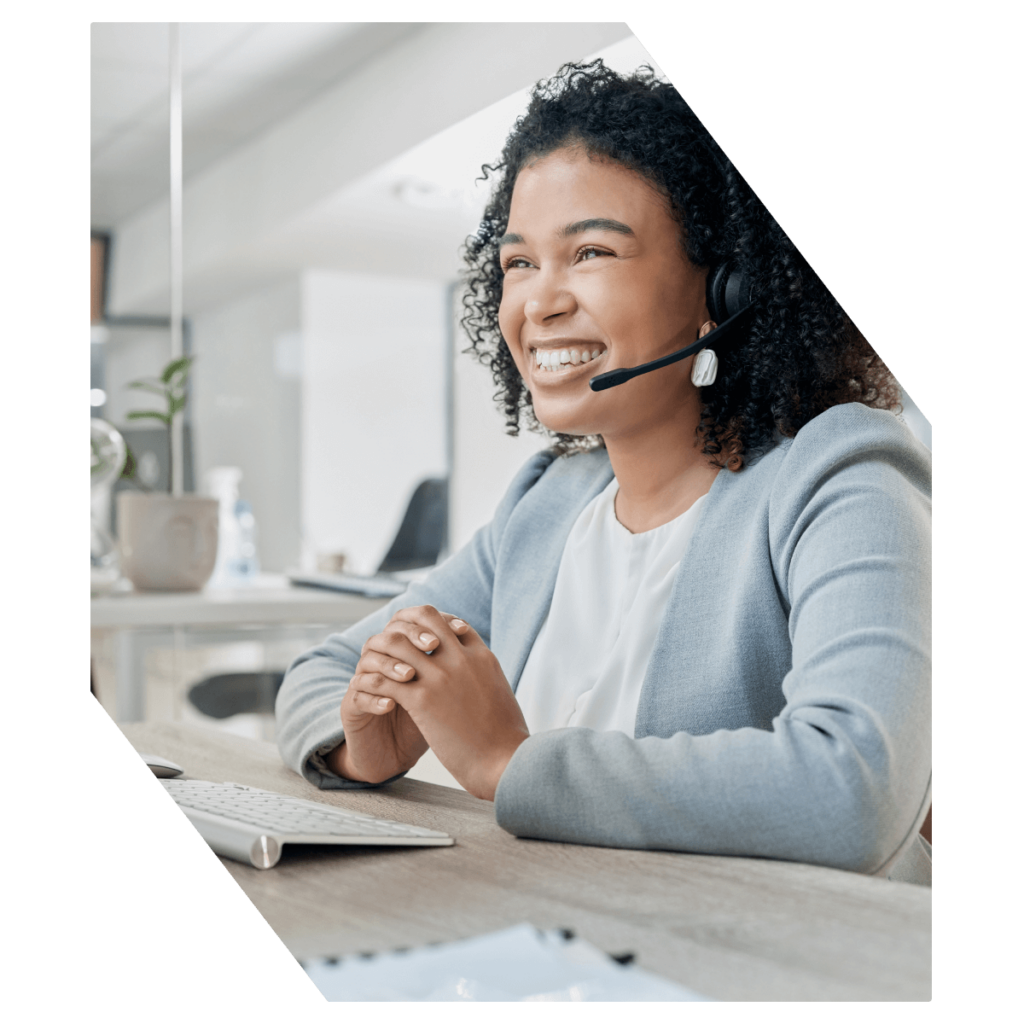Smiling woman with headset