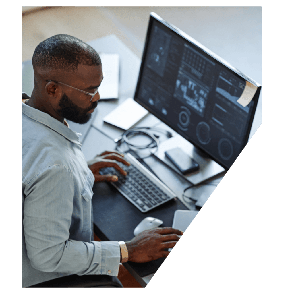 Man working at desktop