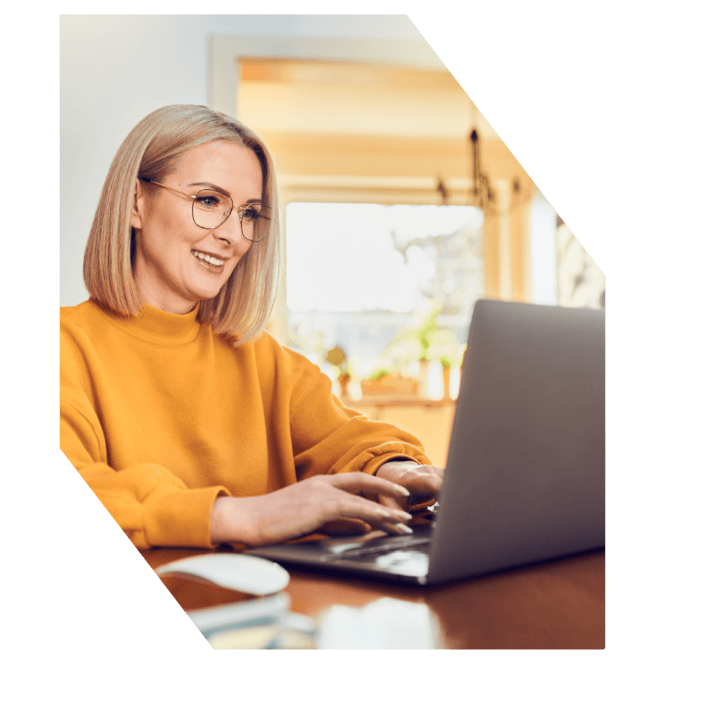 Woman working on laptop